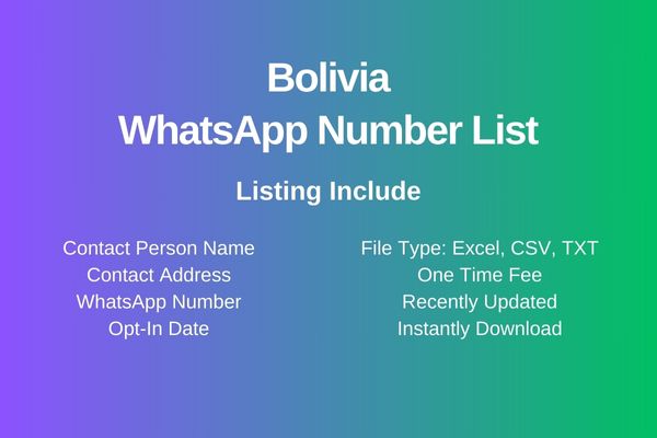 Bolivia whatsapp number list