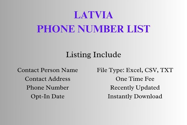 Latvia phone number list