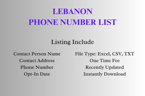 Lebanon phone number list