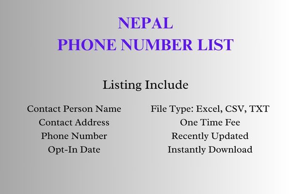 Nepal phone number list