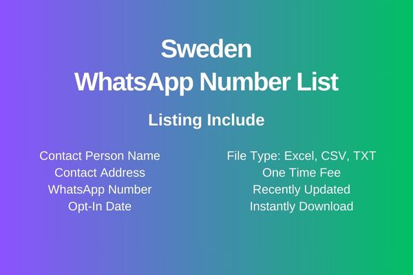 Sweden whatsapp number list