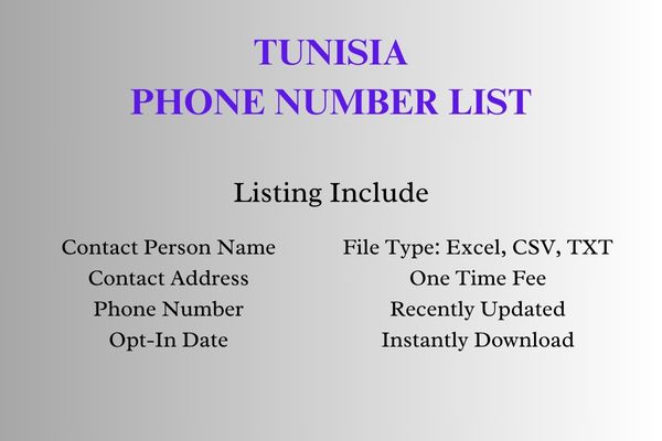 Tunisia phone number list